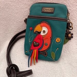Chala Parrot Cellphone Crossbody Handbag